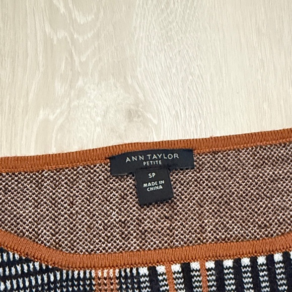 Ann Taylor Black and Orange Checkered Wool Blend Dress - Picture 2 of 9